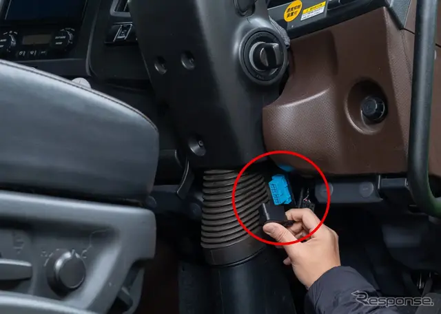 赤丸部分がOBDⅡ端子