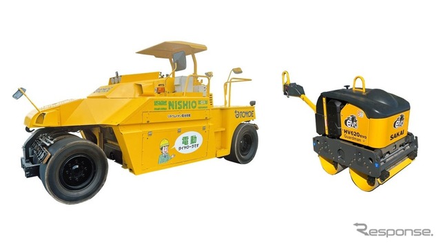 左：タイヤローラー「TZ701ニシオ改」／右：電動ハンドガイドローラー「HV620evo」