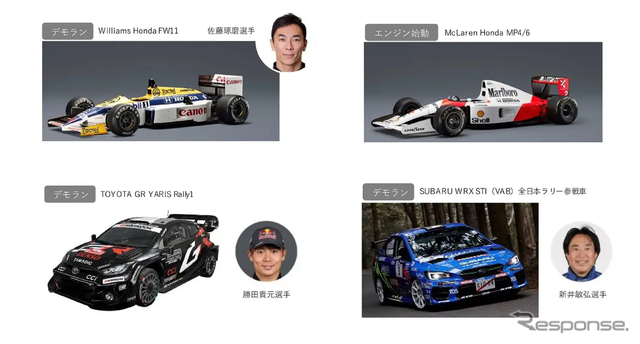 ホンダのF1マシンやWRCのGRヤリスがデモラン