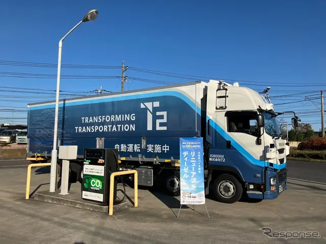 リニューアブルディーゼルを給油する様子