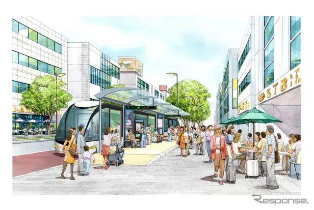 停留所周辺の賑わい空間のイメージ　　