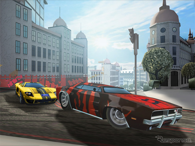 リアル方向ではなく、コミック的でポップな感じは、「NFS」シリーズではあまり見られない感じ(画面はWii版)
