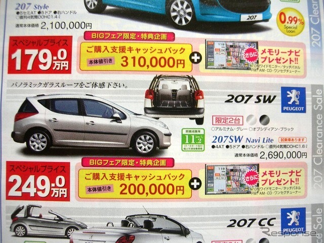 ●207 SW ●プジョー鈴鹿 059-383-6662 ●10/31〜11/8 ●かあちゃん