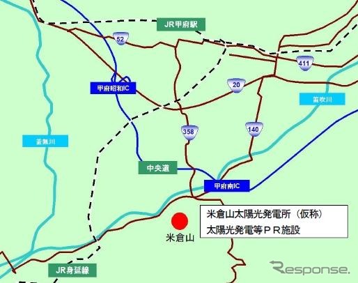 米倉山太陽光発電所（仮称）位置図
