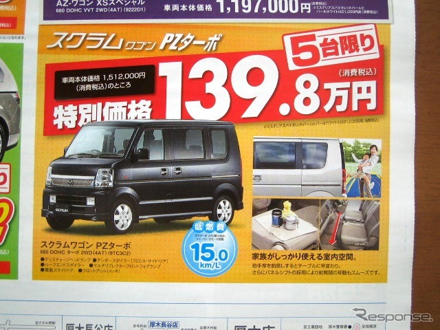 ●スクラムワゴン PZターボ ●(株)湘南マツダ ●大磯本店0463610976、 平塚店0463548800、 他7店 ●11/7〜11/8 ●みき
