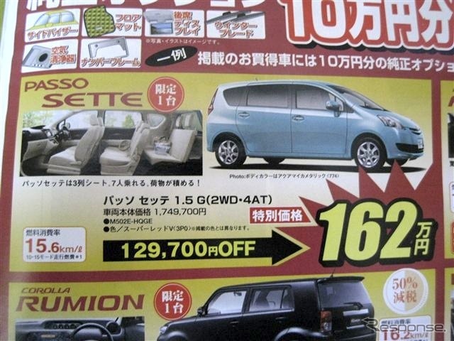 ●パッソセッテ 1.5G ●トヨタカローラ釧路 ●本店0154-23-2435、星が浦店、他4店 ●11/14〜11/15 ●ひなごろ