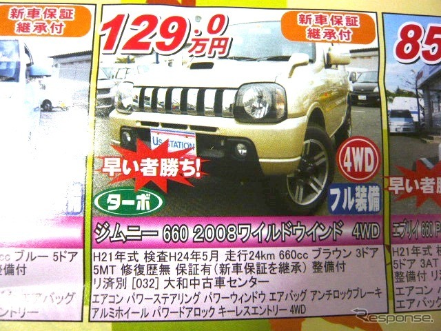 ●ジムニー ６６０ 2008ワイルドウインド ４ＷＤ ●(株)スズキ自販神奈川 ●U'sステーション大和 046-267-1680 ●11/14〜15 ●ぱんこ