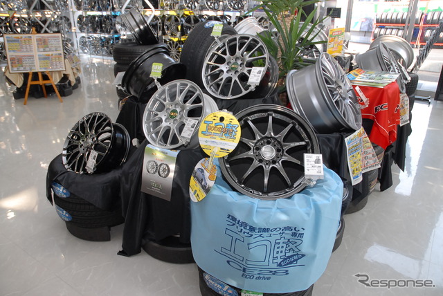 ハイブリッド車向けホイールの販売本数も多くなってきているという