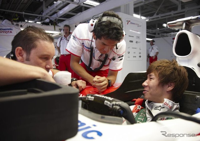 車内。トヨタ、日本GP