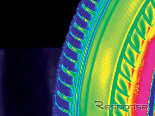 「COOLING FIN」を採用したタイヤ表面温度