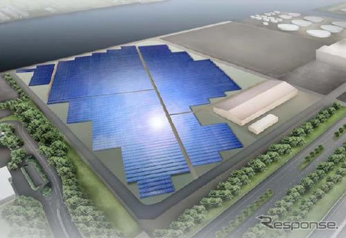 扇島太陽光発電所（仮称）の完成予想図