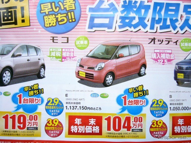 ●モコ ●和歌山日産 ●大浦店073-428-3311、中島店073-423-2223、狐島店073-454-2523、岩出店0736-632300 他4店 ●12/19〜1/11 ●しおちゃん