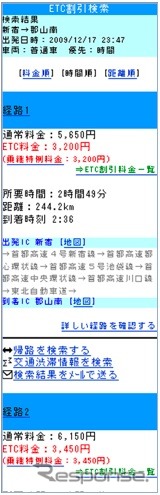 検索結果ページ