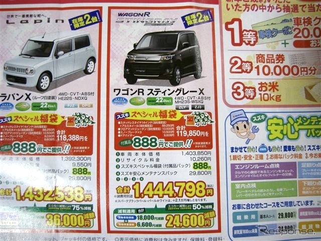 ●ワゴンR スティングレーX ●釧路スズキ販売 ●本社0154-24-3915 ●1/8〜1/11 ●ひなごろ