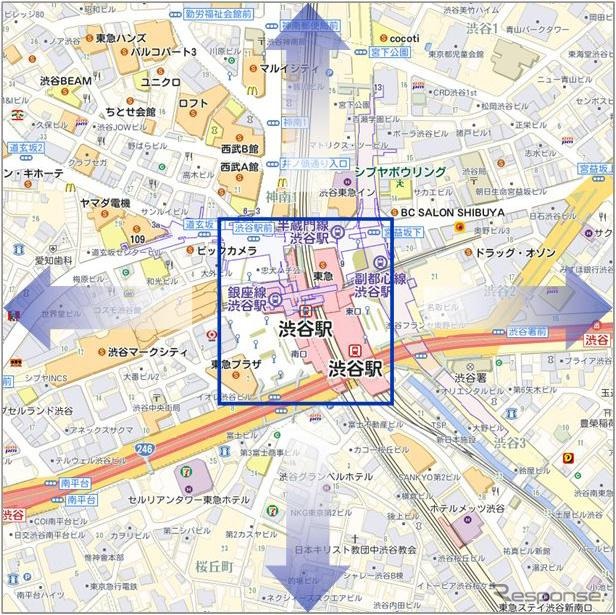 スクロール地図の稼動範囲イメージ
