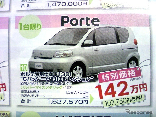 ●ポルテ特別仕様車130i