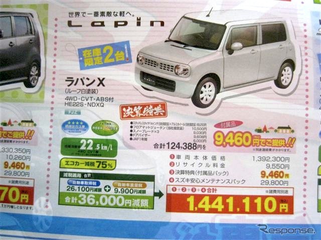 ●ラパンX ●釧路スズキ販売 ●本社ショールーム0154-24-3915、営業直通0154-24-3919 ●3/5〜3/7 ●ひなごろ