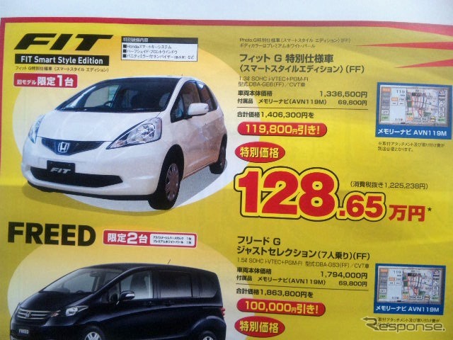 ●フィットG特別仕様車スマートスタイルエディションFF ●Honda Cars 新潟中央025-283-1122 ●近江店025-283-1122、笹口店025-243-6311他3店 ●3/6〜3/14 ●ユメヲ