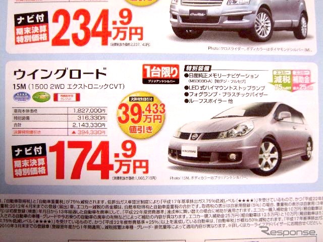 ●ウイングロード15M ●京都日産 ●右京店075-311-0321、桂店075-391-1131 　他5店 ●3/14 ●うめ