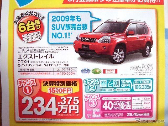 ●エクストレイル20Xｔｔ ●京都日産 ●右京店075-311-0321、桂店075-391-1131 　他5店 ●3/14 ●うめ