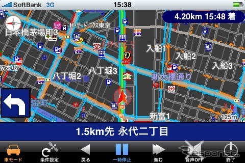 順調走行可能道路の表示