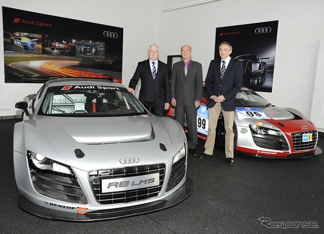 Michael Dick, Dr. Wolfgang Ullrich and Romolo Liebchen at the opening of the new Audi customer sport center 