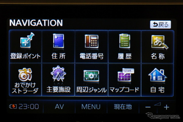 CN-MP500VD 目的地検索のメニュー