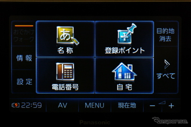 CN-MP500VD よく利用する4つのアイコンを選択して表示することができる