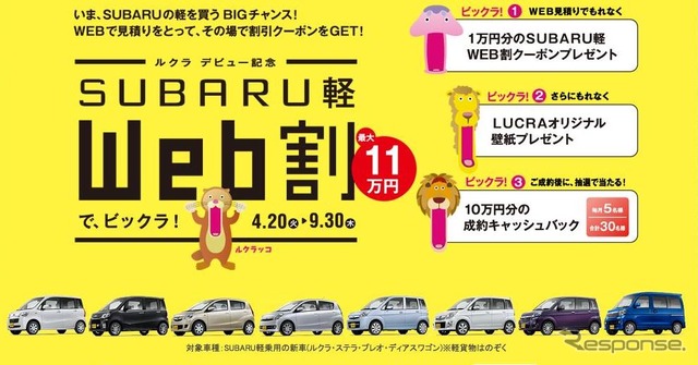 「 SUBARU軽 Web割でビックラ！」キャンペーン