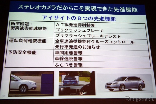 レーダーを使わずステレオカメラを使うことで、先進機能の充実化と低コスト化を実現