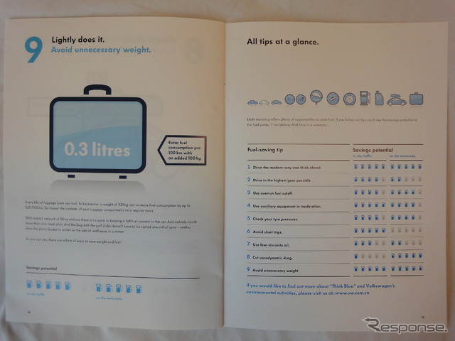 VWで配られたパンフレット「Think Blue」