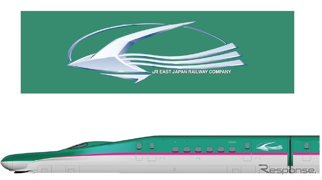 東北新幹線E5系「はやぶさ」イメージとシンボルマーク