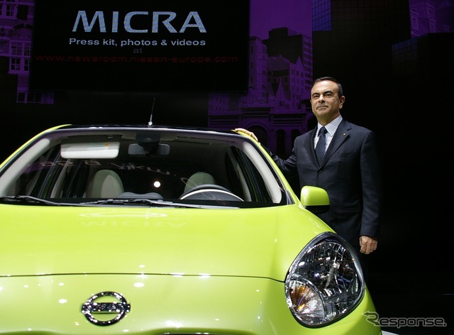 カルロス・ゴーン社長と新型マーチ（ジュネーブモーターショー10）