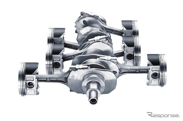 レガシィ 水平対向6気筒エンジンのピストンレイアウト（2003年）