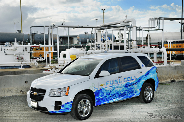 シボレーの燃料電池車とガスステーション