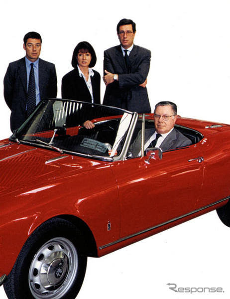 車上がセルジオ、後列向かって左からパオロ、ロレンツァ、アンドレア（photo：Pininfarina）