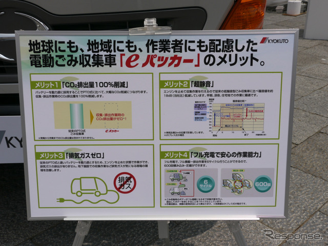 極東開発工業。電動ゴミ収集車で低騒音化