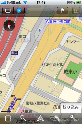 一部の都市では詳細図があるのでこのような表示が可能になっている。