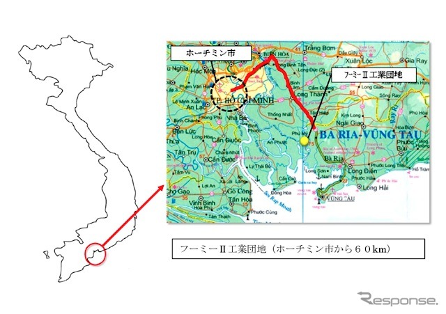 ベトナム南部のバリアブンタウ省フーミーⅡ工業