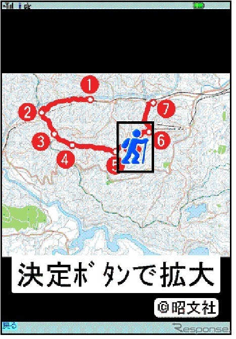 2段階の縮尺で地図を確認可能