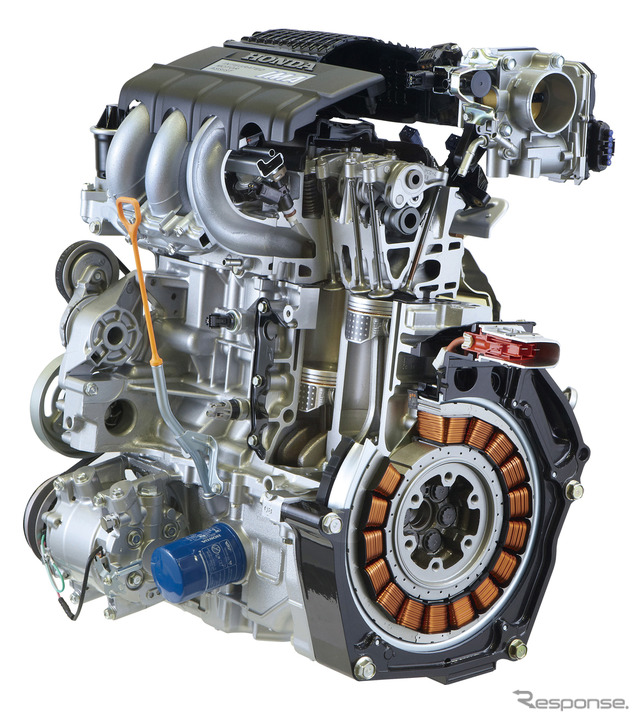 ホンダのIMAハイブリッドシステム(写真はCR-Zに搭載される1.5リットル仕様)