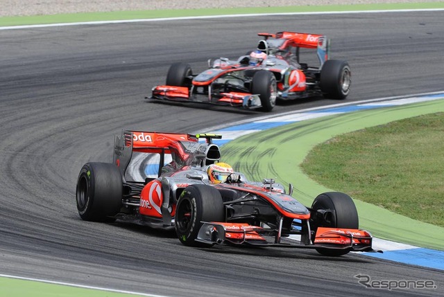ルイス・ハミルトンとジェンソン・バトン（ドイツGP）