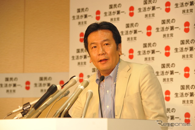 枝野幸男幹事長（2日・民主党本部）　撮影＝中島みなみ