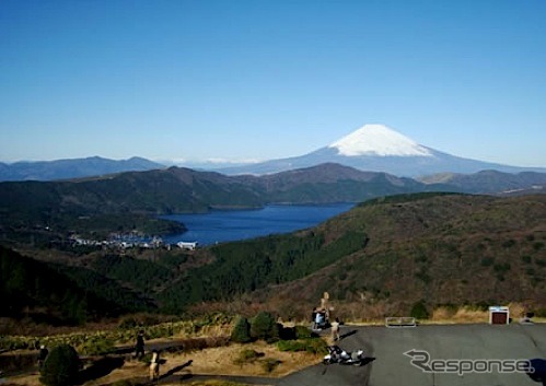 ゴール地点のTOYO TIRES ビューラウンジからの風景