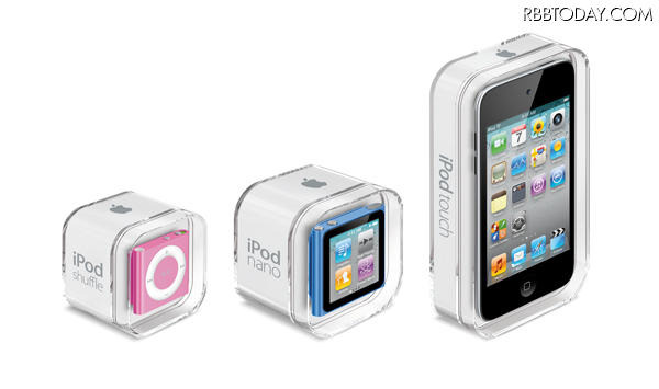 アップルが新型iPodを発表……iPod touchはカメラ付き、iPod nanoはマルチタッチ画面へ 新型iPodのラインアップ(iPod shuffle、iPod nano、iPod touch)