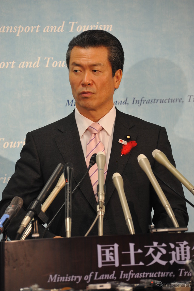 馬淵澄夫国交相（1日・国交省）　撮影＝中島みなみ