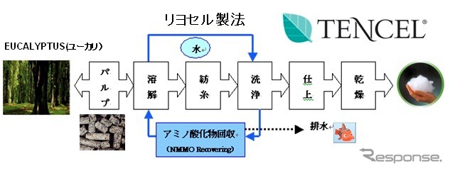 テンセル製造工程（リヨセル製法）
