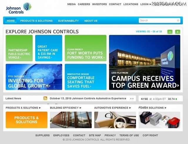 Johnson Controls Inc.サイト(画像) Johnson Controls Inc.サイト(画像)
