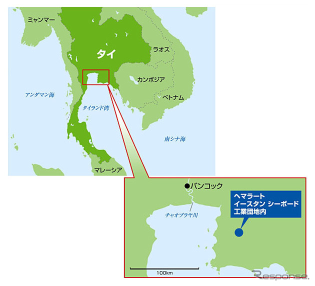 ヘマラート・イースタンシーボード工業団地位置図