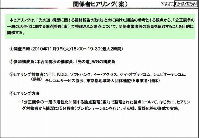 関係者ヒアリング（案）の告知文書 関係者ヒアリング（案）の告知文書